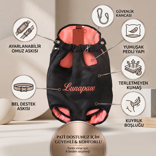 LunaPaw™ Kedi Köpek Taşıma Ana Kucağı – Konforlu Evcil Hayvan Göğüs Çantası